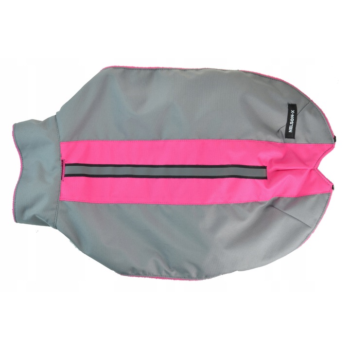 Kutyakabát, NELSON-X, rózsaszín, XL, polár, fényvisszaverő elemek