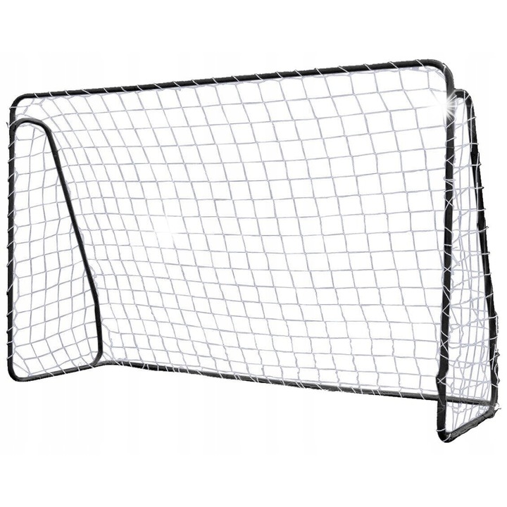 Poarta de fotbal metalica cu plasa, 213x150x90 cm, neagra