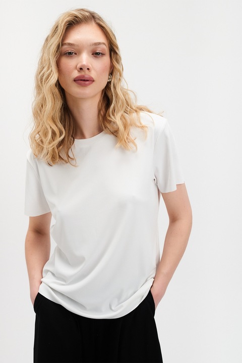 Top Secret, Tricou lejer cu decolteu la baza gatului, Alb optic