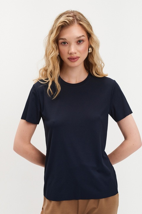 Top Secret, Tricou lejer cu decolteu la baza gatului, Albastru ultramarin