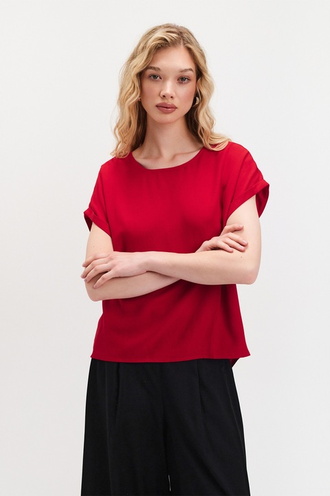 Top Secret, Tricou lejer cu decolteu rotund, Rosu vermillion