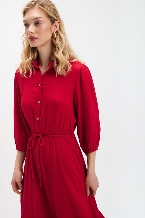 Top Secret, Rochie midi cu maneci bufante, Rosu