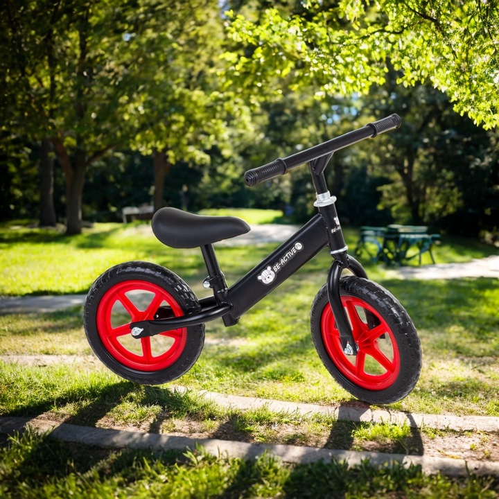 Bicicleta copii, BE-ACTIVE.PL, rowerek biegowy 12 cali, negru