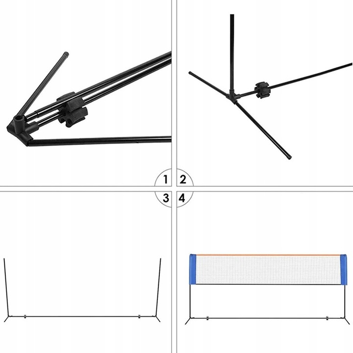 Fileu sportiv Gockowiak, set prietenos, 310x105cm, inaltime reglabila 95-225cm, poliester, pentru gradina sau plaja