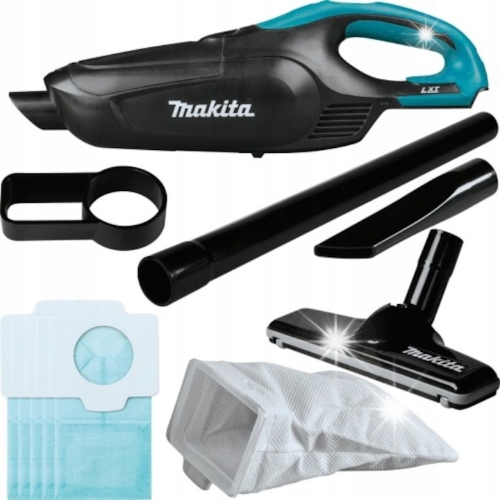 Aspirator auto Makita DCL182ZB 18V, 2 viteze, alimentare cu acumulator, compact, 1004x115x151mm, set complet