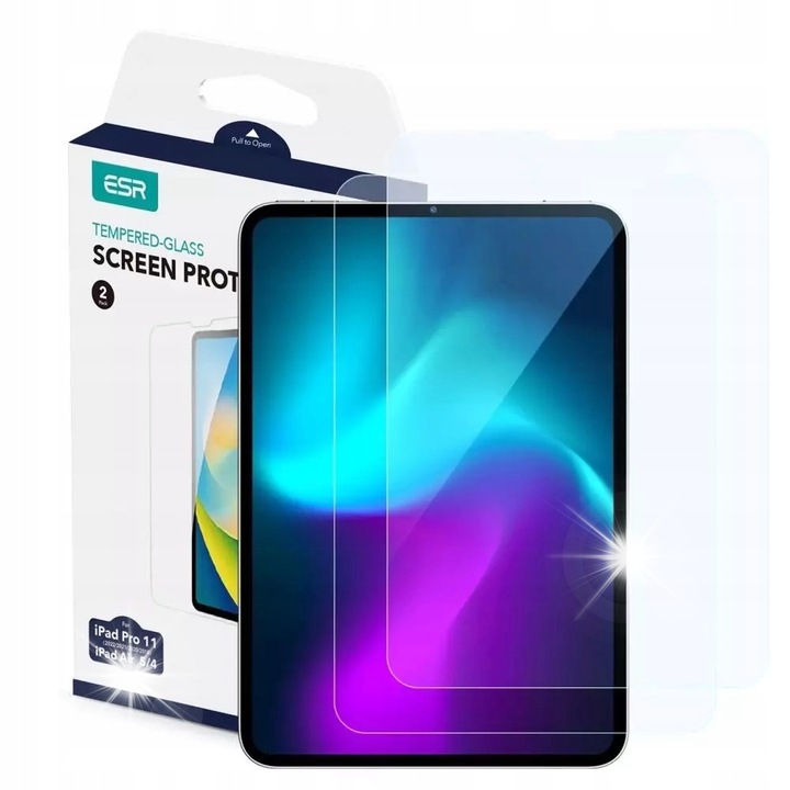 Folie protectie sticla securizata pentru iPad Air 4/5, iPad Pro 11'', set 2 bucati, 0,3mm, transparent