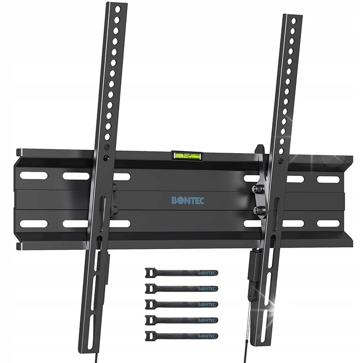 Suport TV fix Bontec 23-55 inch, negru, VESA 400x400mm, capacitate 45kg, inclinat 0-10 grade