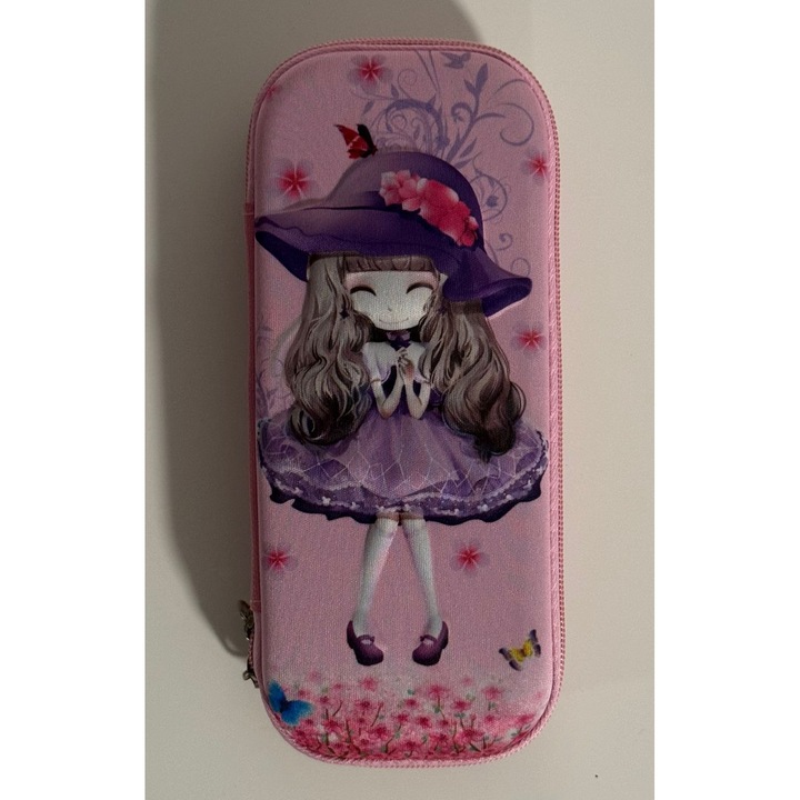 Penar scolar un compartiment, neechipat, 21 x 9 x 4 cm, Printesa cu Palarie