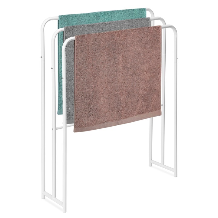 Suport pentru prosoape, LoftInspired, alb, 3 brate, 81x66x19cm