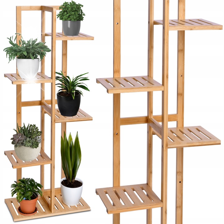 Бамбукова поставка за цветя LoftInspired, 6 рафта, кафяв цвят, 102x40x22см