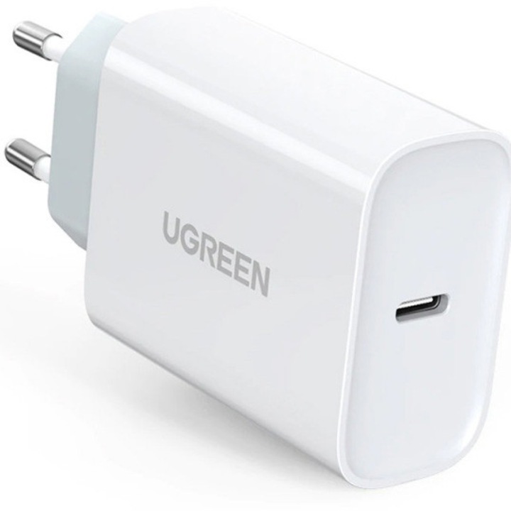Incarcator retea Ugreen, CD127 Quick Charge 30W, 1 x USB Type-C 5V/3A, alb