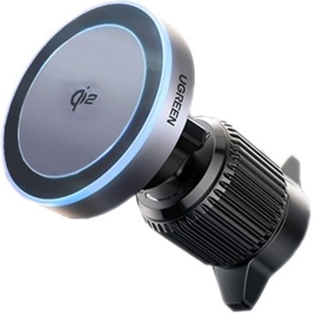Suport auto si Incarcator wireless Ugreen, W708 magnetic, incarcare maxim 15W, prindere grilaj ventilatie, negru