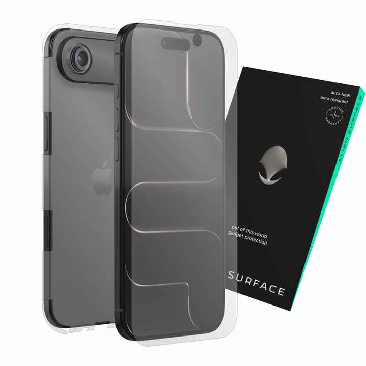 Védőfólia, kompatibilis az Apple iPhone Air készülékkel, fedőlap, hátlap, oldalak és kamera, Alien Surface