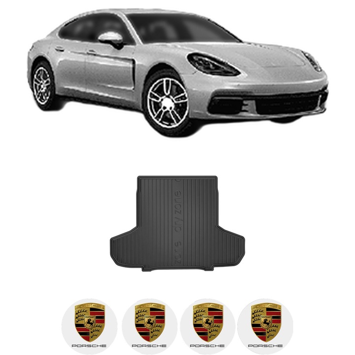 Tavita Portbagaj PORSCHE PANAMERA (971) din 2016-2023, Protectie Portbagaj Auto, 4x Stickere auto cu PORSCHE