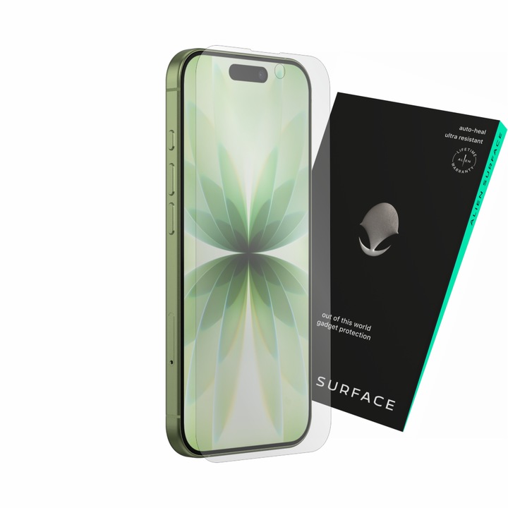 Apple iPhone 17 védőfólia, tokkal kompatibilis képernyővédő, Alien Surface