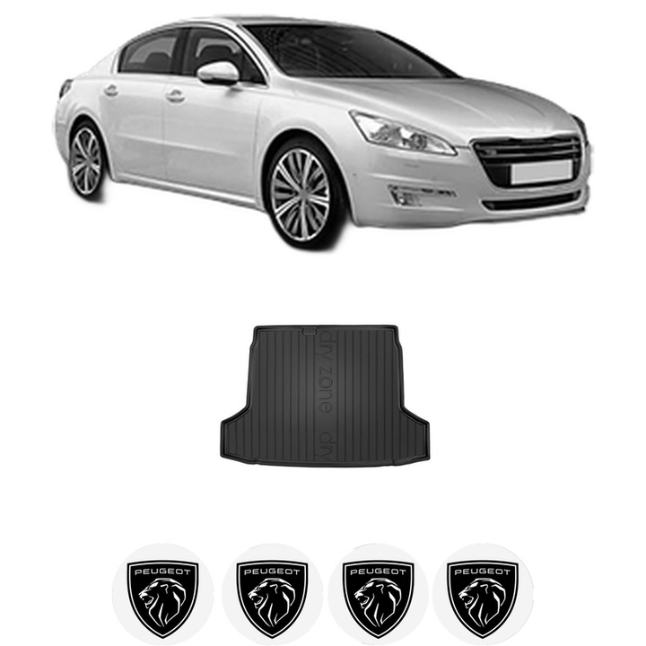Tavita Portbagaj PEUGEOT 508 I (8D_) din 2010-2018, Protectie Portbagaj Auto, 4x Stickere auto cu PEUGEOT