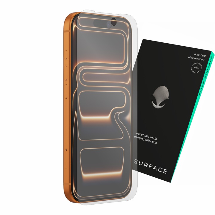 Apple iPhone 17 Pro védőfólia, tokkal kompatibilis képernyővédő, Alien Surface