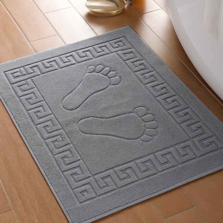 Covor baie EMATTERIO, Bumbac 100% Premium, Moale, Gri, 50x70cm