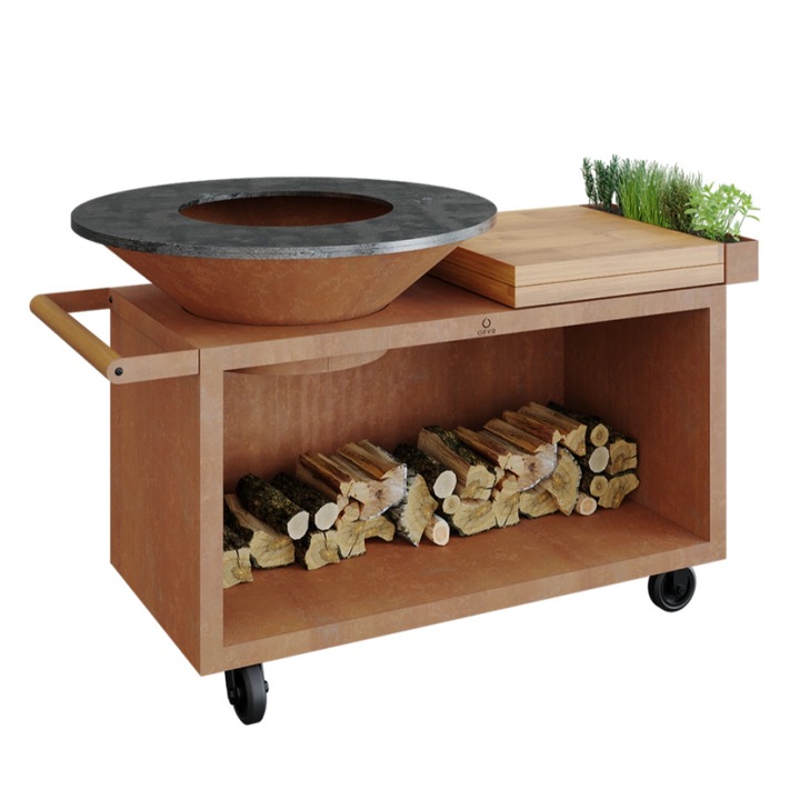 Gratar OFYR Corten 100 PRO SD cu masa de lucru