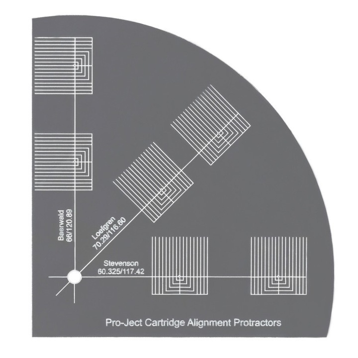 Sablon pentru ajustarea bratului si a cartusului gramofonului, Pro-Ject, Align it S, 8-12 inch, acril transparent