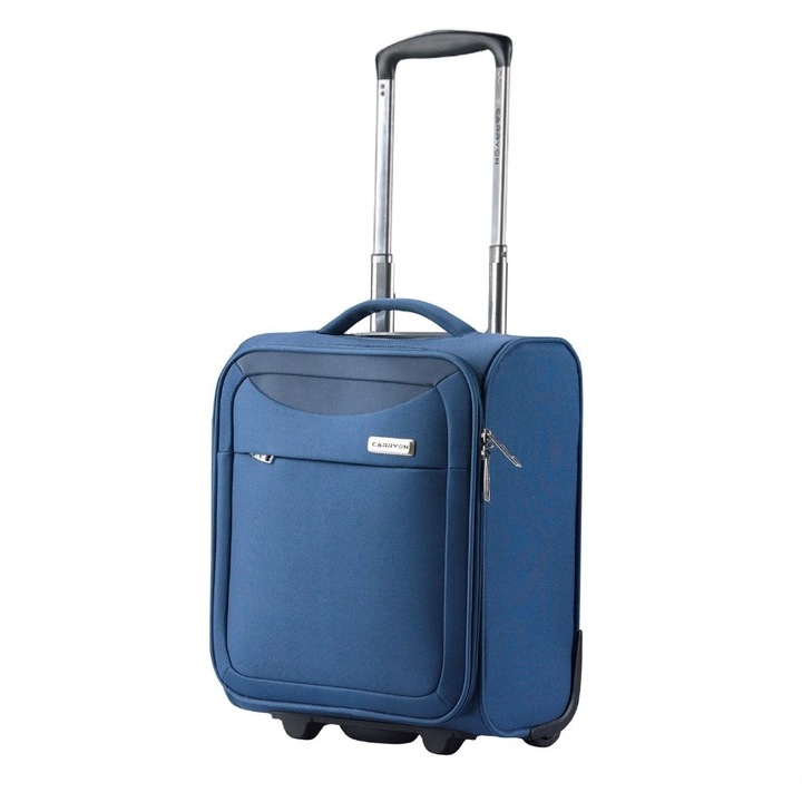 Troler cabina XS CarryOn Air, 40×30×20 cm, bagaj de mana Wizz Air, poliester, 23 L, bleumarin
