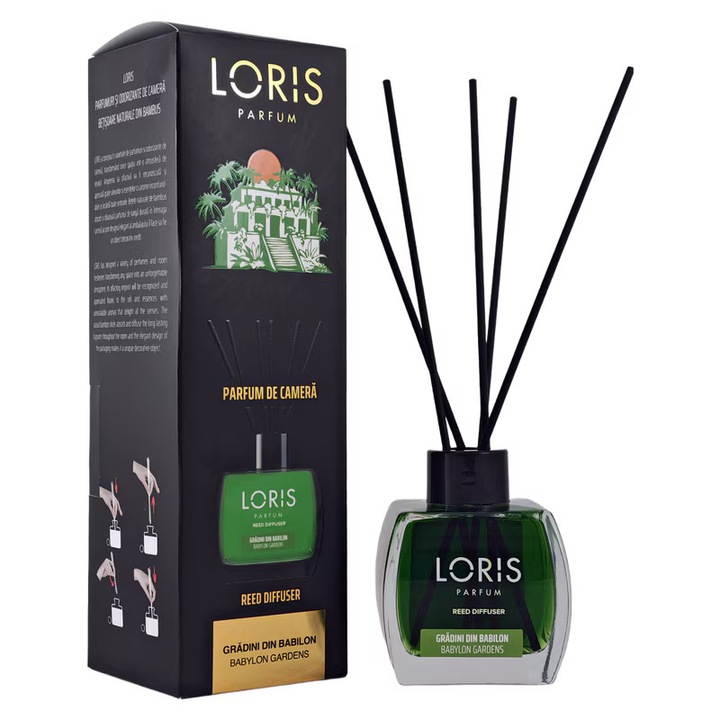 OEM Loris szobai illatosító 120 ml-es szett, virágos-zöld, fás illat, Babilóniai kertek