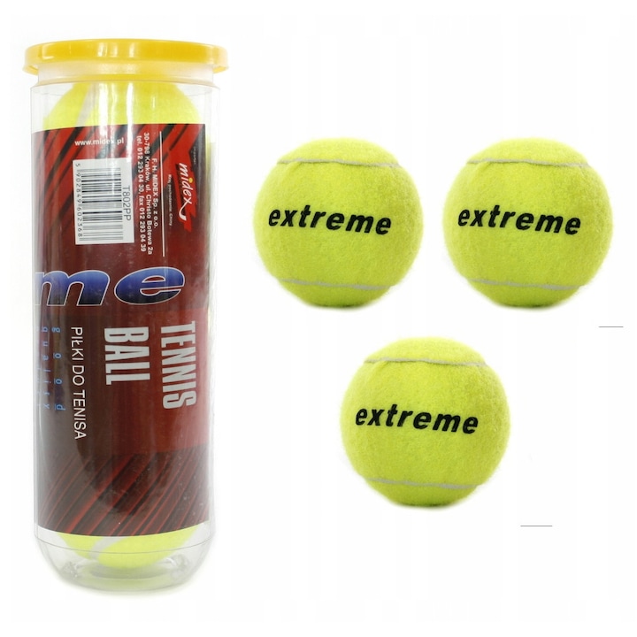 Teniszlabda szett, 3 darab, midex, 63mm, 55g