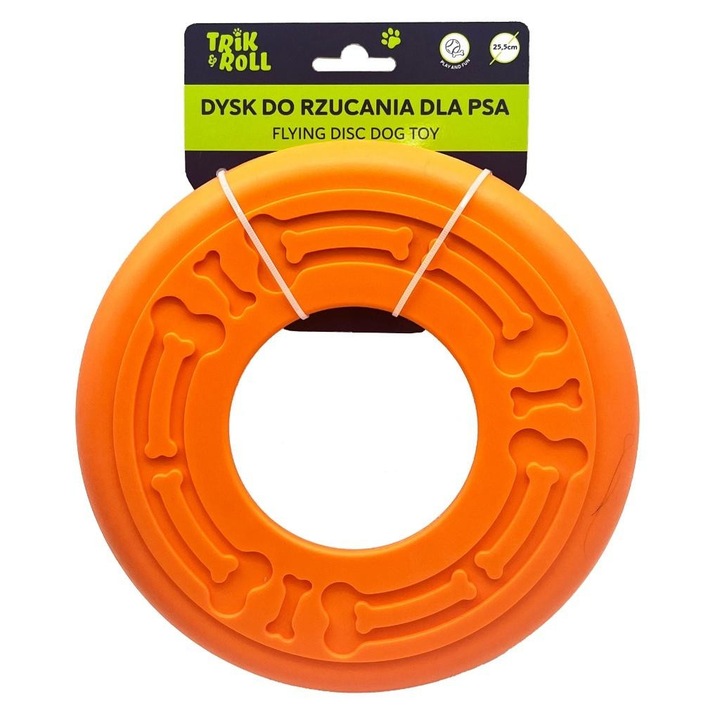 Dobófrisbee kutyáknak Trik&Roll, 25,5cm, narancssárga