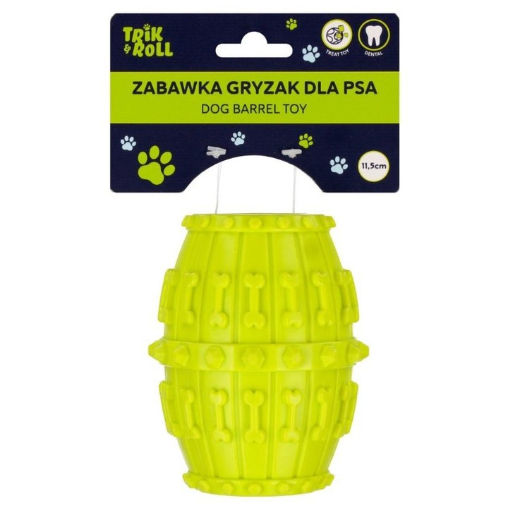 Kutyajáték, Trik&Roll, 11.5cm, zöld