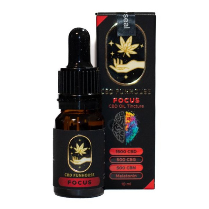 FOCUS CBD Масло Тинктура: 15%CBD+5%CBG+5%CBN+Мелатонин 10мл