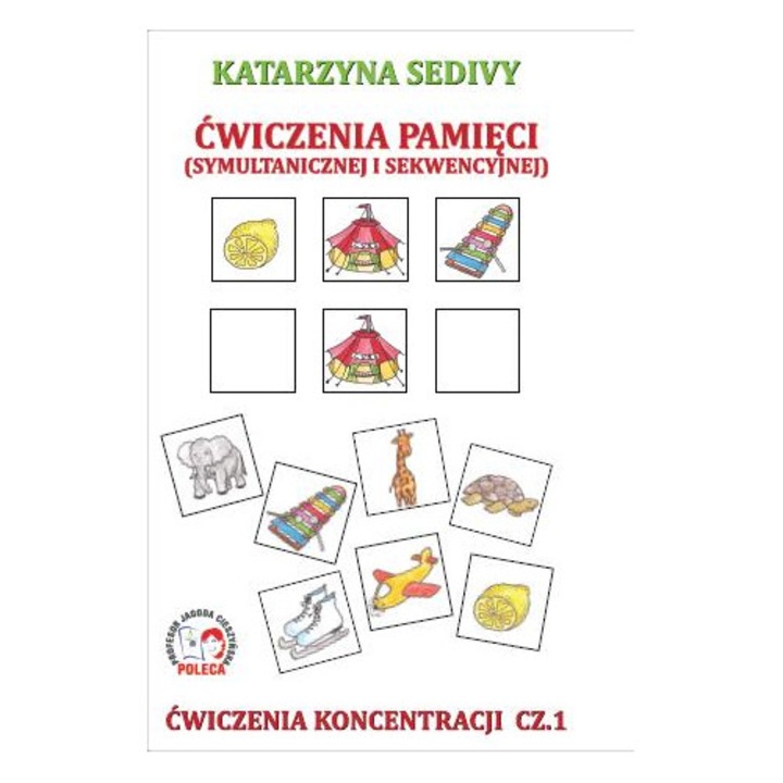 Cwiczenia pamieci, Arson, 20 planse A4, 36 placute, Exercitii memorie, Multicolor