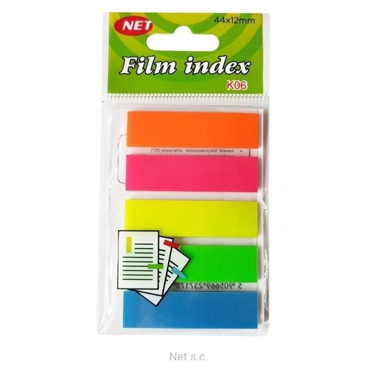 Set de 125 de marcaje transparente neon, NET, 45x12mm, 5 culori