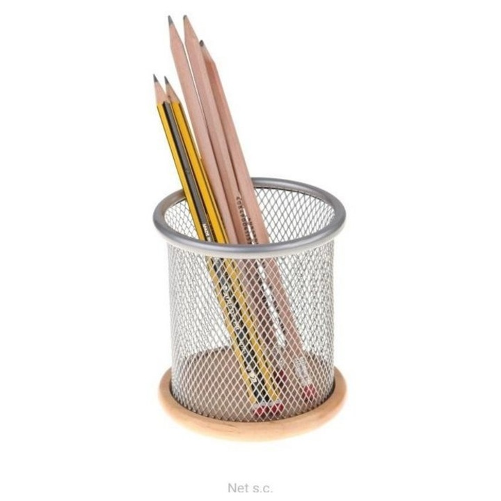 Rendező tartó, NET, fém, fa talppal, 9,3 cm átmérő, 10 cm magasság