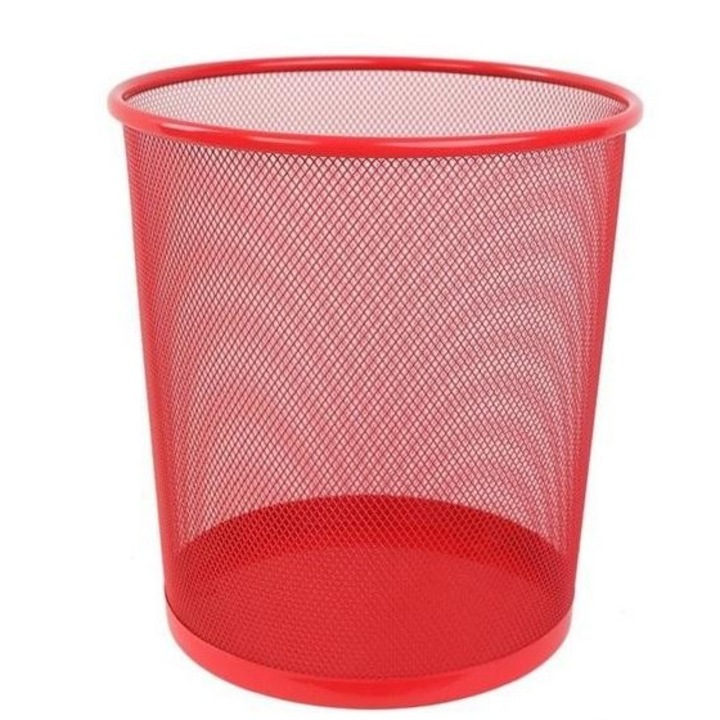 Cos de gunoi rotund mic, NET, rosu, 258x255mm