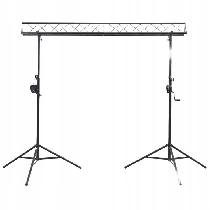 Комплект рампа за осветление STAND4ME, 2 стойки, 3м, черен, височина 196-330см