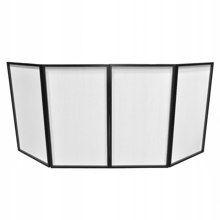 DJ параван, Stand4Me, 4 рамки, черен/бял, 2,5x70x120 см, с калъф за транспортиране