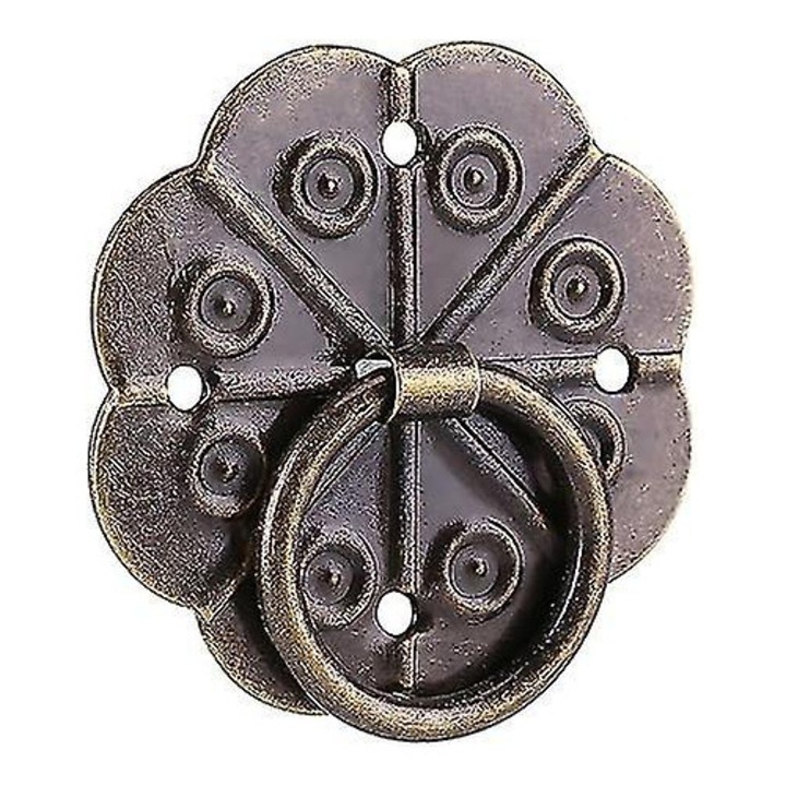 Set 20 Manere usa vintage din bronz, design floral, rezistente la coroziune, 10x5cm