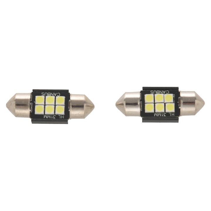 Set 2 Becuri LED 3020, 400 lumeni, alb pur, 31mm