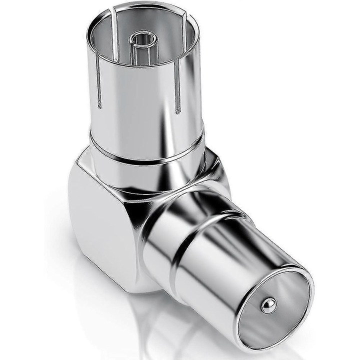 90 fokos TV adapter, Cink ötvözet, Ezüst