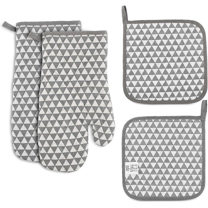 Konyhai kesztyűk, csúszásmentes, hőálló, többszínű, szett