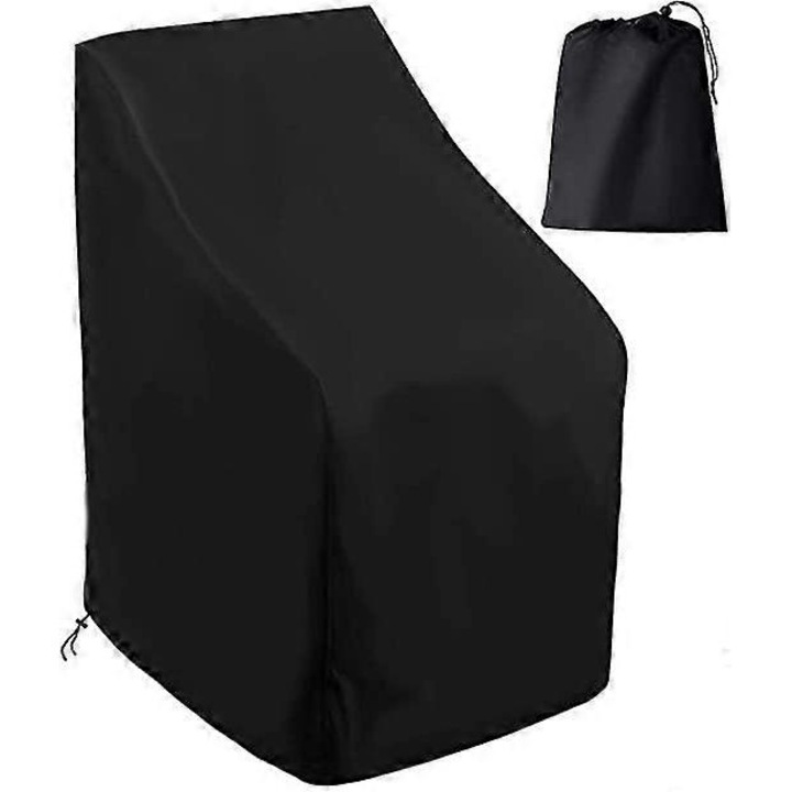 Husa pentru scaun de gradina, Impermeabila, 210D Oxford, Protectie pentru mobilier exterior, neagra, 65x75x85x120cm