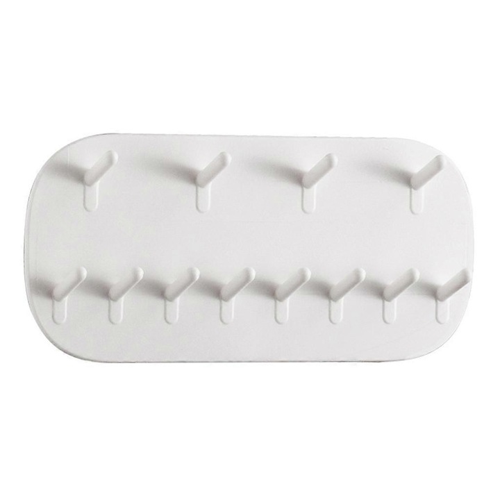 Falra szerelhető műanyag ékszerrendező, kétrétegű kialakítás, nyakláncokhoz, fülbevalókhoz, gyűrűkhöz