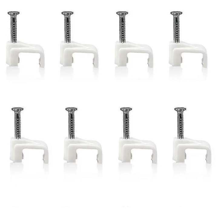 Prindere cablu pentru perete, 100 buc, alb, 6mm