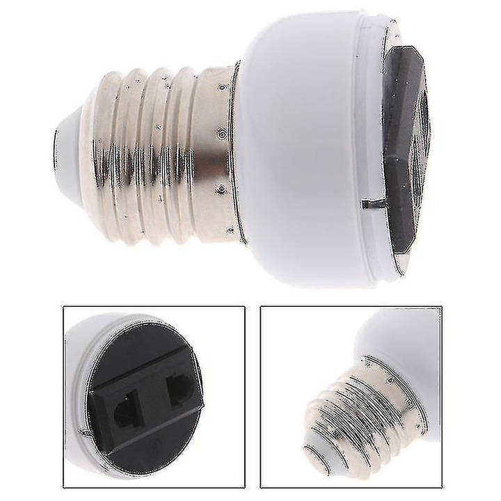 Soclu lampa E27, adaptor pentru priza, 5x3.8cm, multicolor, set 1 buc.