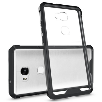 Husa de protectie Hybrid Antisoc pentru Honor 5X, carcasa spate PC transparenta cu cadru, Negru Husa de protectie Hybrid Antisoc pentru Honor 5X, carcasa spate PC transparenta cu cadru, Negru