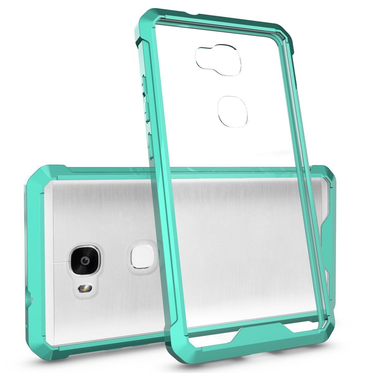 Husa de protectie Hybrid Antisoc pentru Honor 5X, carcasa spate PC transparenta cu cadru, Verde