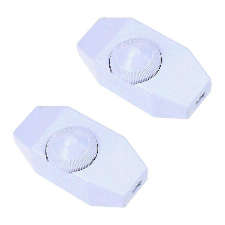 Dimmer kapcsolókészlet, 2 db, Fehér, 70x33x24mm