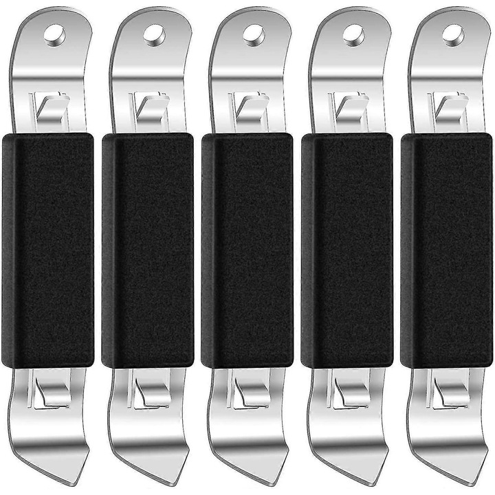 5 db mágneses rozsdamentes acél konzervnyitó szett, 11.5 cm, ezüst/fekete