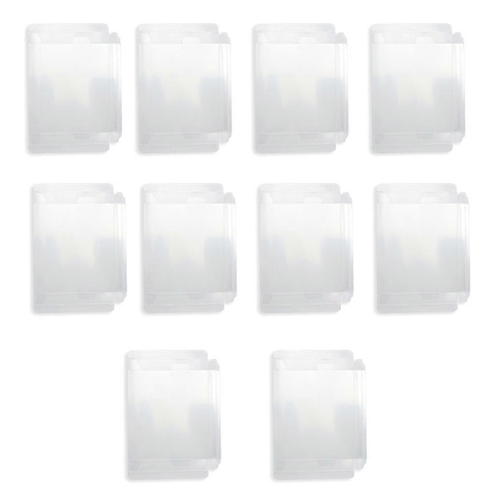 Set 10 protectii pentru cartuse joc NES, plastic PET, transparent, 13.6x8.8cm