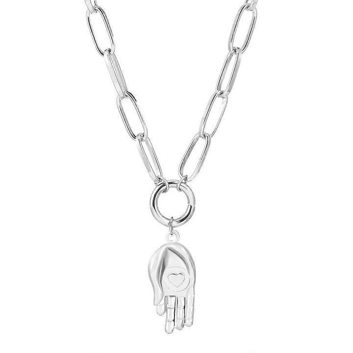 Colier cu pandantiv inima, bijuterii dama, aliaj, handmade, 1x colier pandantiv